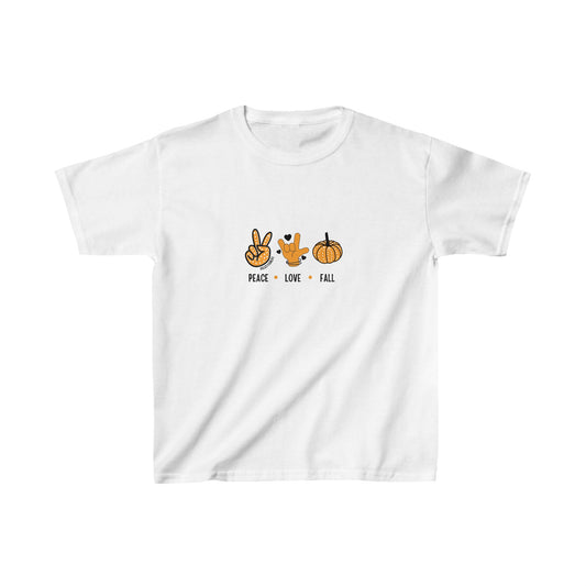 Peace, Love + Fall ASL | Kids Heavy Cotton™ Tee