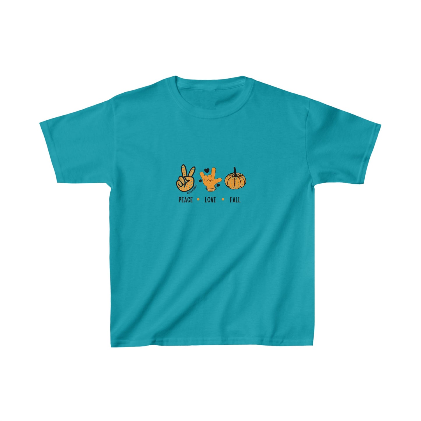 Peace, Love + Fall ASL | Kids Heavy Cotton™ Tee