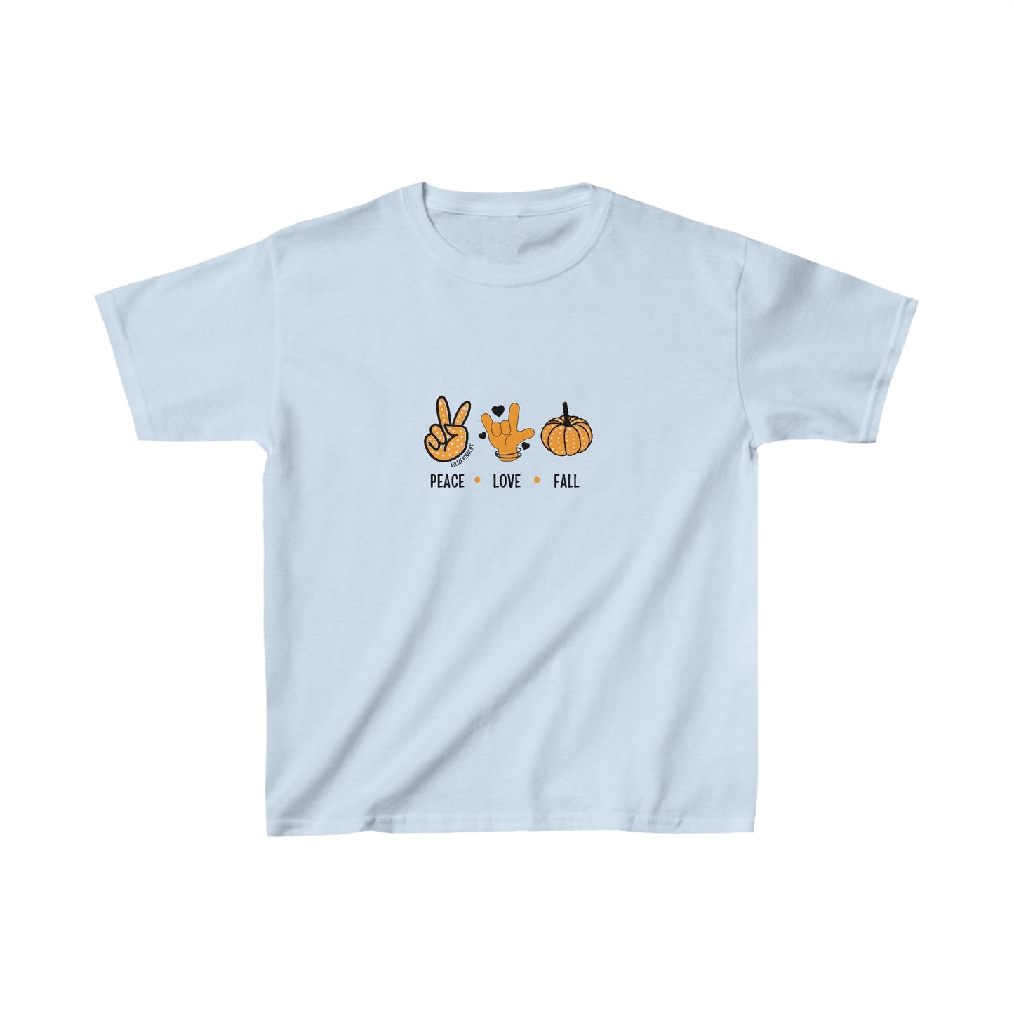 Peace, Love + Fall ASL | Kids Heavy Cotton™ Tee