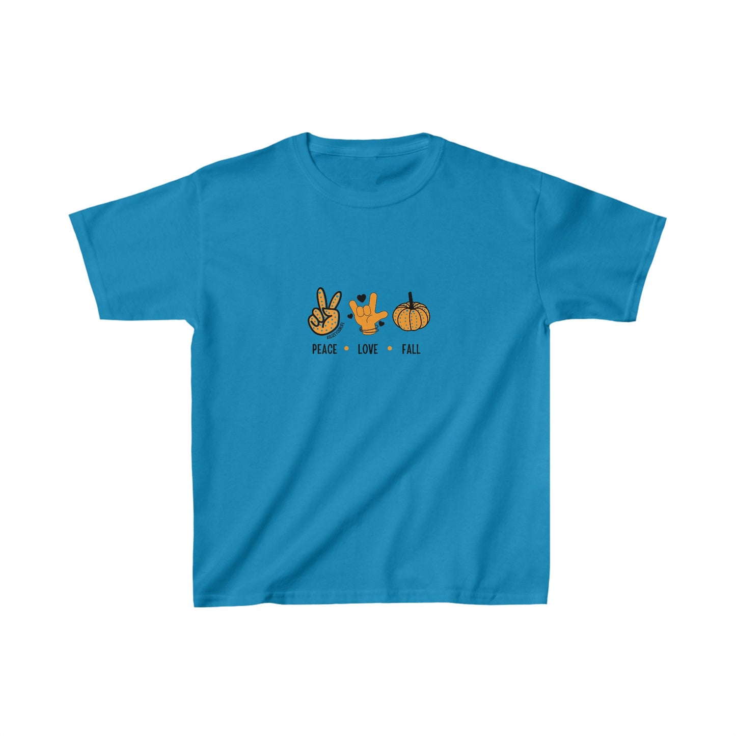 Peace, Love + Fall ASL | Kids Heavy Cotton™ Tee