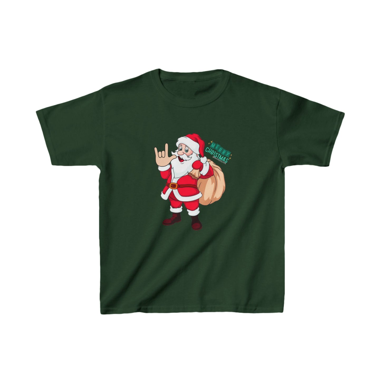 Santa Signs I Love You  | Kids Heavy Cotton™ Tee