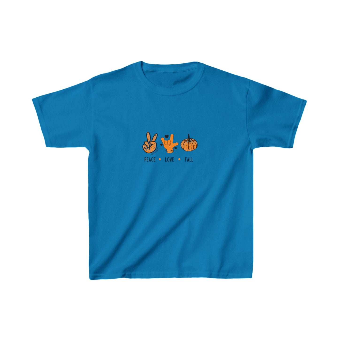 Peace, Love + Fall ASL | Kids Heavy Cotton™ Tee