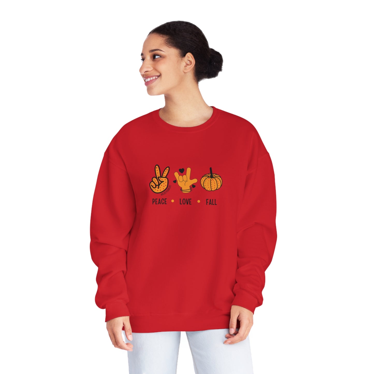 Peace + Love (ASL) + Fall | Unisex NuBlend® Crewneck Sweatshirt