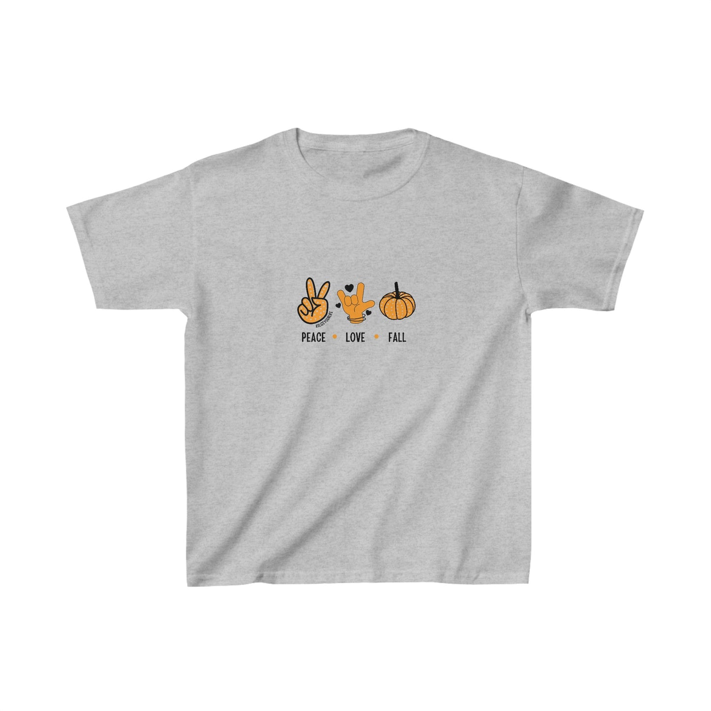 Peace, Love + Fall ASL | Kids Heavy Cotton™ Tee