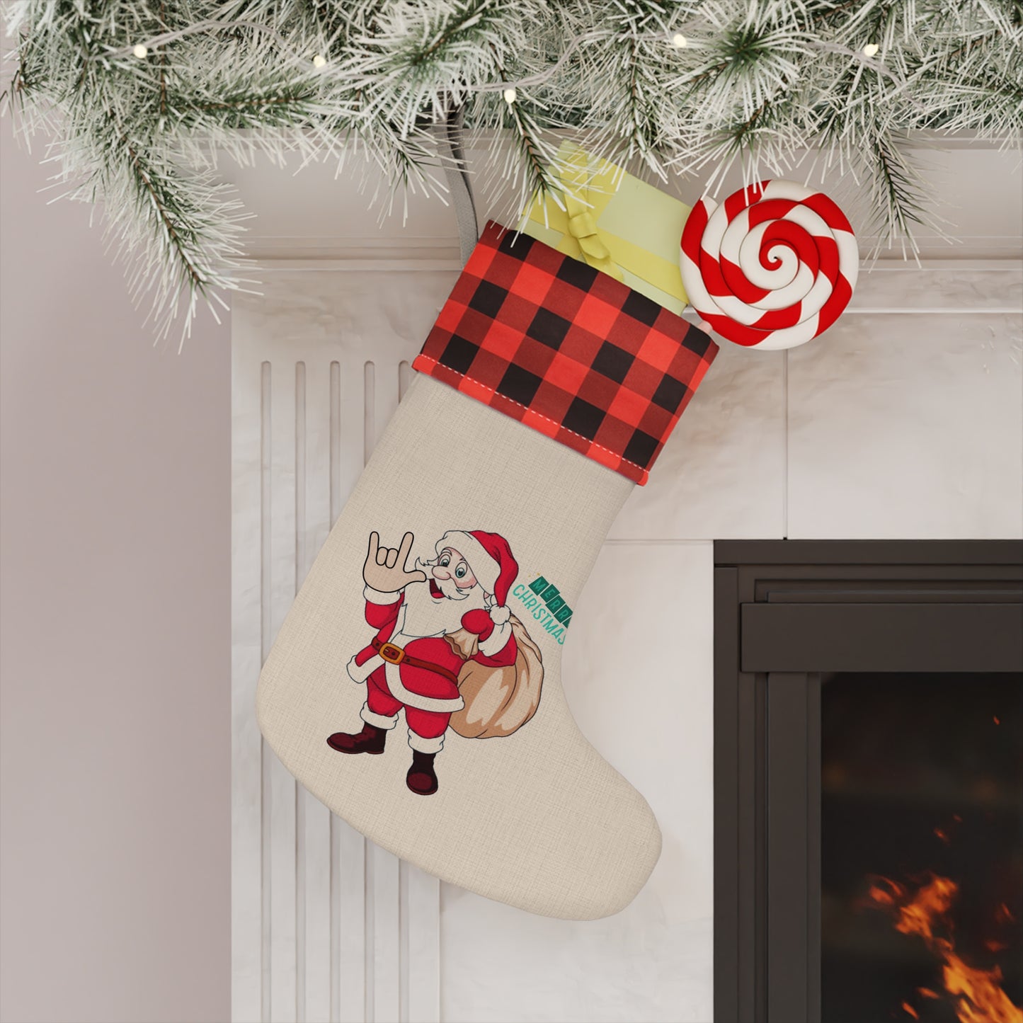 Santa Signs I Love You | Christmas Stocking