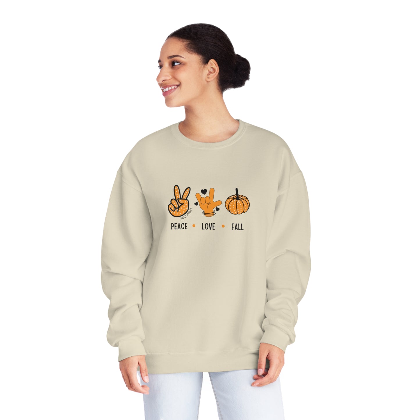 Peace + Love (ASL) + Fall | Unisex NuBlend® Crewneck Sweatshirt