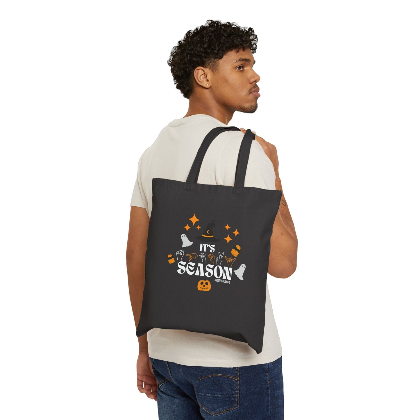 It's Spooky Season ASL | Cotton Canvas Tote Bag