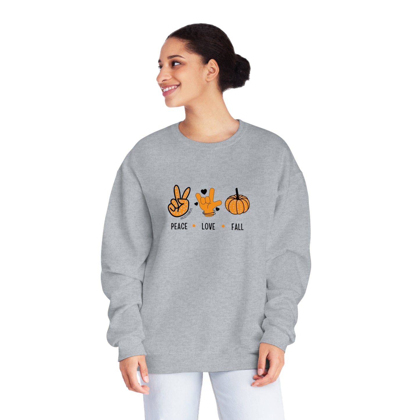 Peace + Love (ASL) + Fall | Unisex NuBlend® Crewneck Sweatshirt