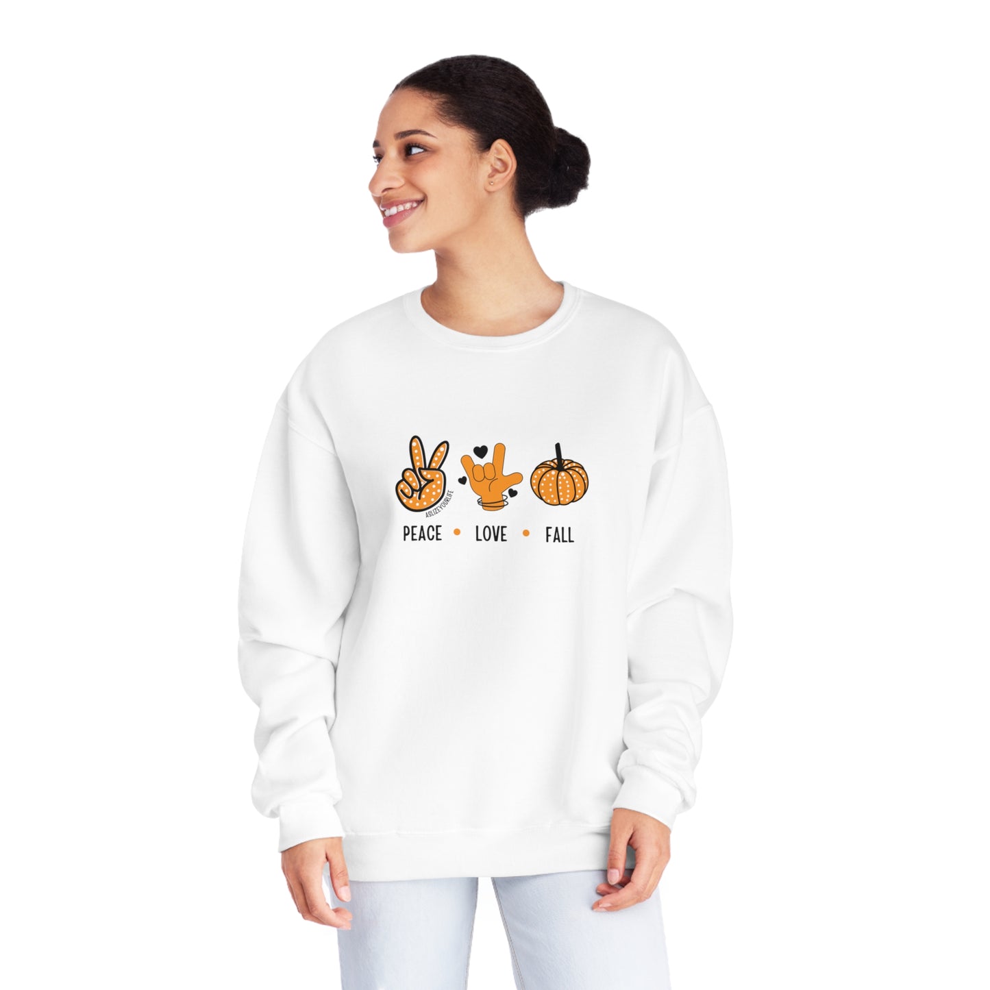 Peace + Love (ASL) + Fall | Unisex NuBlend® Crewneck Sweatshirt