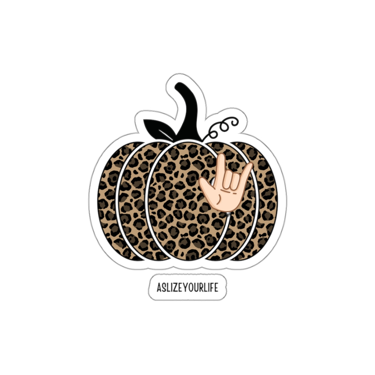 Pumpkin with ASL I love you | Sticker