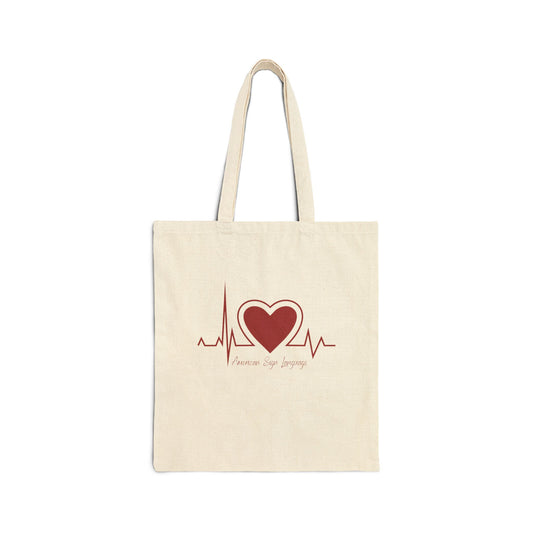 EKG ASL | Cotton Canvas Tote Bag