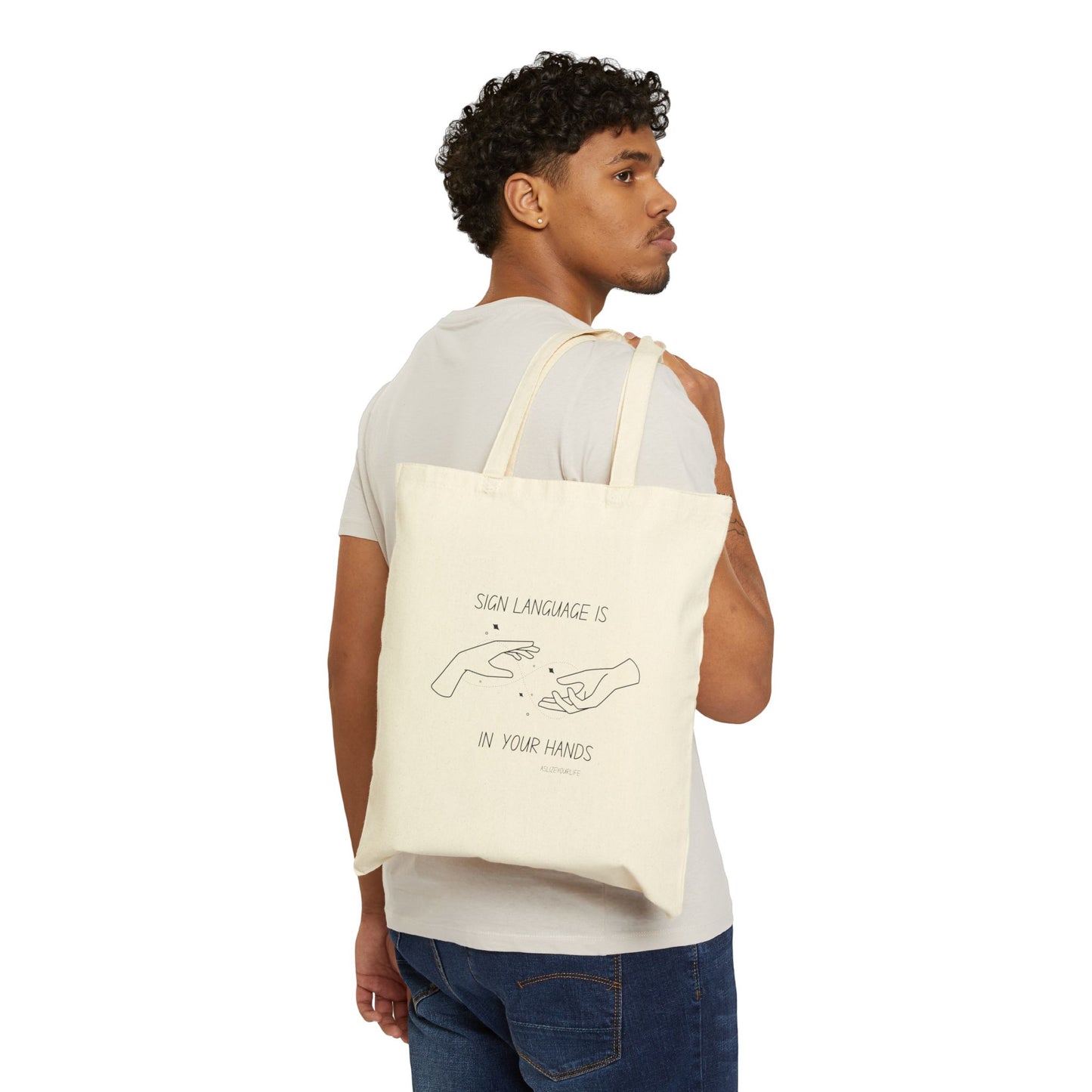 Sign Language is in your hands | Cotton Canvas Tote Bag