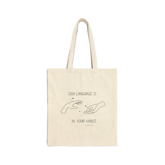 Sign Language is in your hands | Cotton Canvas Tote Bag