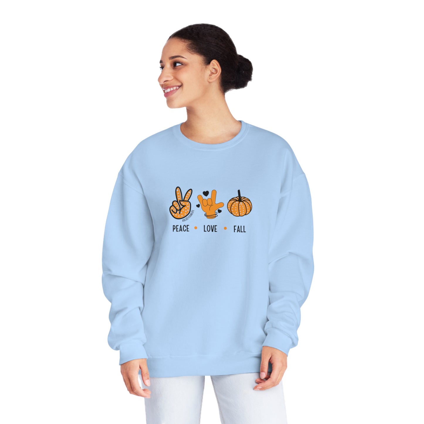 Peace + Love (ASL) + Fall | Unisex NuBlend® Crewneck Sweatshirt